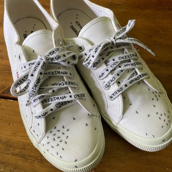 Superga x Deerdana 2750 Ants S00E1E0 White Sneaker Shoes Womens Size 41 - Picture 4 of 12